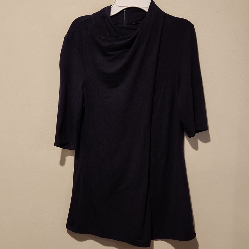 ❤️ ELIE TAHARI DRAPEY ELBOW LENGTH JERSEY TUNIC TOP, SMALL